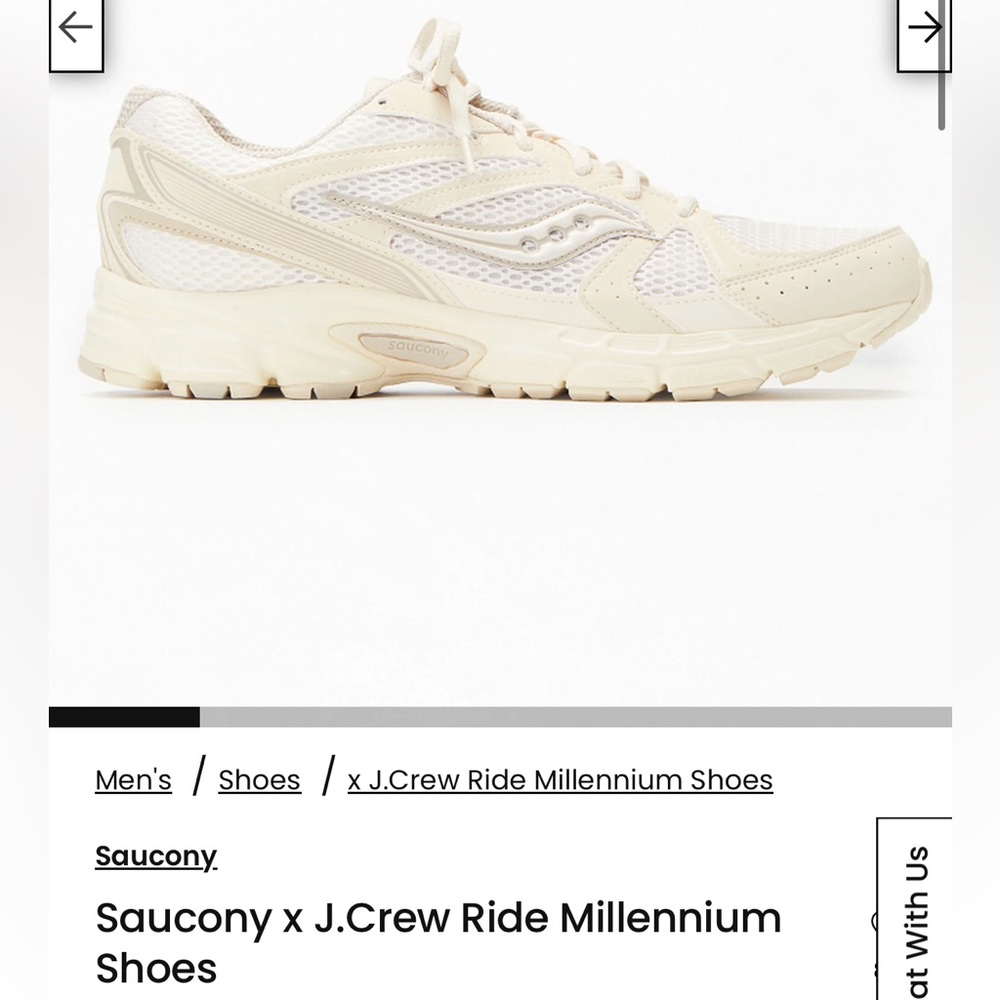 Saucony X JCREW ride millenium shoes